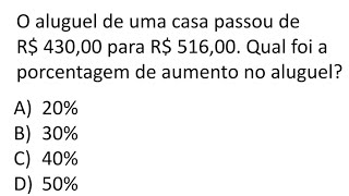 VOCÊ SABE RESOLVER QUESTÕES DE PORCENTAGEM TENTE RESPONDER ESSAS 5 QUESTÕES ENTÃO [upl. by Jauch]