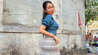 Pretty Burmese Girl on 9th Street in Yangon [upl. by Crispa209]