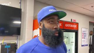 James Harden after tonight’s QUADRUPLEDOUBLE vs Hornets [upl. by Gonzales644]