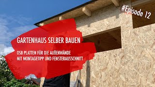 DIY Gartenhaus selber bauen Ep 12  Wände und Fensterausschnitte mit OSB Platten [upl. by Noreg]