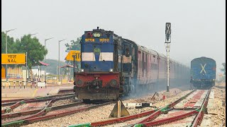 Aggressive Entry of Maharajas Express and Rythmic Track Sound [upl. by Aihsenod]