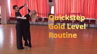 Quickstep Basic Gold Level Choreography  Wing Open Reverse Turn Four Quick Run [upl. by Akayas]