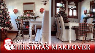 Vintage Christmas Dining Room Makeover Grandma’s Nostalgic Christmas Style 🎄 [upl. by Deeas754]