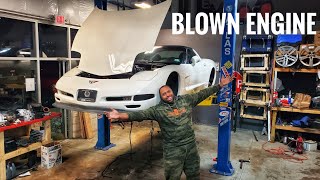 Removing My Blown Up Corvette Engine  C5 Project Part 3 [upl. by Ijar695]