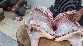 fastest mutton cutting skills Karachi best meat shop pure desi goat meat 🍖 👌 [upl. by Assenev855]