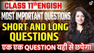 Class 11 English Short and Long Important Questions English VVI MCQ Questions in 11th Hindi Medium🔥 [upl. by Ittap]