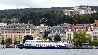 Evian les Bains lac Léman HauteSavoie ville deau HD [upl. by Junna985]