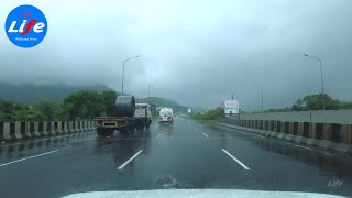 【4K HDR】Driving in Rain  JNPT Road  Palm Beach Road  Thane [upl. by Adhamh]