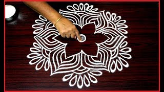 beautiful rangoli designs with 5x3 dots for beginners  simple kolam designs  chukkala muggulu [upl. by Erika295]