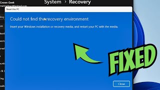 How to FIX quotCould not find the Recovery Environmentquot on Windows 11  10  FIX Cant Reset Windows [upl. by Maloy944]