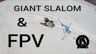 SKI GIANT SLALOM amp FPV DRONE [upl. by Ayhtak854]