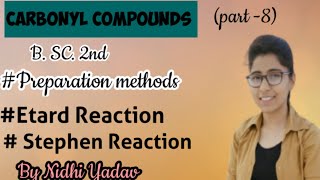 Carbonyl Compounds part8 Etard Reaction Stephen Reaction [upl. by Aara279]