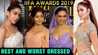 Sara Ali Khan Alia Bhatt Katrina Kaif Deepika Padukone  Best And WORST Dressed  IIFA Awards 2019 [upl. by Adelpho]