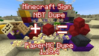 Minecraft New Dupe SignNBT PaperMC Glitch 1194 [upl. by Itteb]