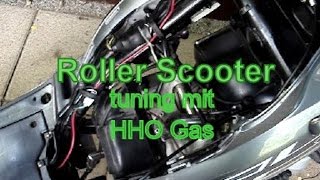 2014 Motorroller tuning mit Knallgas Wasserstoff Additiv [upl. by Esialb758]