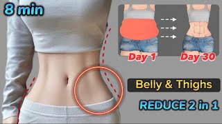 Exercise for Belly amp Thighs  8 min Body Slimming  Reduce Belly Fat and Slim Big Thighs [upl. by Phipps7]