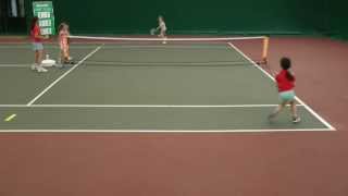 mini tennis match girls 6 year old [upl. by Aihc]