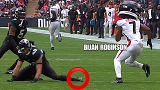 Bijan Robinson ANKLE BREAKER vs Jaguars 🤕  Falcons vs Jaguars 2023 NFL [upl. by Alekat]