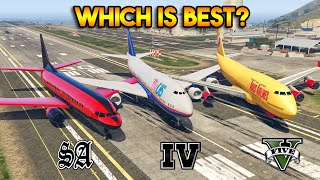 GTA 5 VS GTA 4 VS GTA SAN ANDREAS  PASSENGER JET WHICH IS BEST [upl. by Yttisahc]