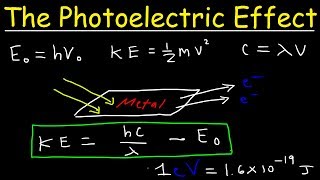 Photoelectric Effect Work Function Threshold Frequency Wavelength Speed amp Kinetic Energy Electr [upl. by Graubert]