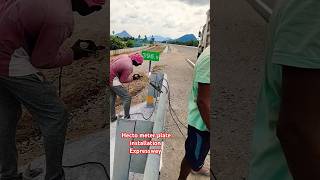 Hecto meter plate installation work expressway NKC project ap02 amitvlogskt [upl. by Yvan]