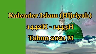 Kalender Islam  Hijiriah  1442  1443 Tahun 2021M [upl. by Ahoufe346]