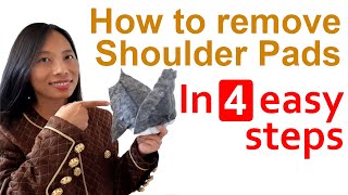 THRIFT FLIP  How to remove shoulder pads from a vintage jacket with 4 easy steps [upl. by Elleahcim809]