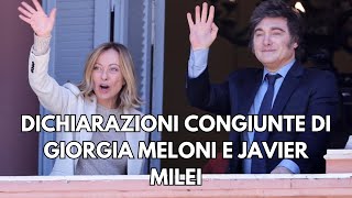 GIORGIA MELONI INCONTRA IL PRESIDENTE ARGENTINO JAVIER MILEI LIVE REACTION [upl. by Annayr319]