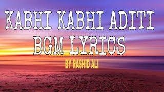 Kabhi kabhi aditi song with bgm lyrics viralvideo [upl. by Llorrad]