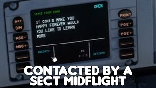 elmoradar gets contacted by a sect midflight using CPDLC vatsim jesus christ aviation pilot [upl. by Ntsud918]