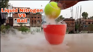 Tennis Balls VS Liquid Nitrogen  liquid nitrogen experiments  science experiments  easy  2021 [upl. by Cordalia]