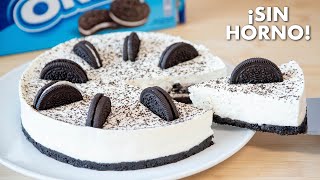 CHEESECAKE de OREO Sin Horno con 4 Ingredientes 💙  Postre de Oreo Frío [upl. by Elbys]