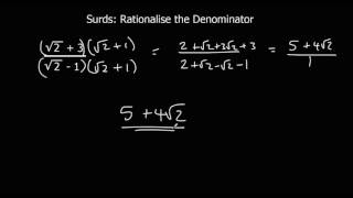 Surds Rationalise the Denominator [upl. by Stefa526]