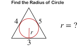 Find the Radius of inscribed circle using Area and sides of Triangle  Find the Radius of circle [upl. by Yokoyama18]