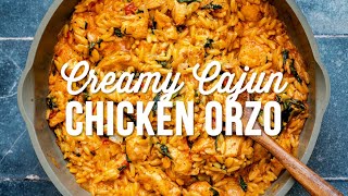 Cajun Chicken Orzo  Supergolden Bakes [upl. by Gherardo]