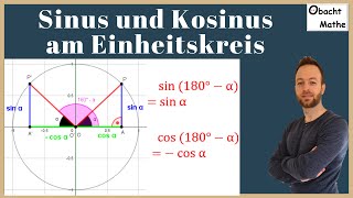 SINUS amp KOSINUS am Einheitskreis  ganz einfach erklärt  Trigonometrie obachtmathe [upl. by Yrrehs]