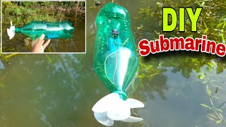 How to make a mini submarine with bottle and Dc Motor DIY Submarine boat [upl. by Elletsyrk]