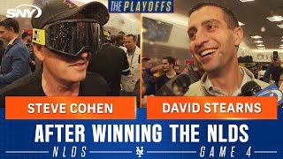 Steve Cohen and David Stearns celebrate and react to Mets advancing to NLCS  SNY [upl. by Schwitzer124]