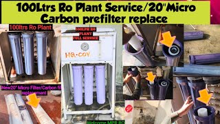 How to service RO PlantRo Filter kaise change kareRo micro carbon filter changing [upl. by Kamp]