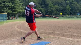 Some swings with my Miken Ultra Big Cat amp Easton Helmer Senior Softball Bats [upl. by Beal]