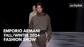 Emporio Armani Fashion Show  Mens FallWinter 202425 4K  tooStylish [upl. by Ynnavoig]