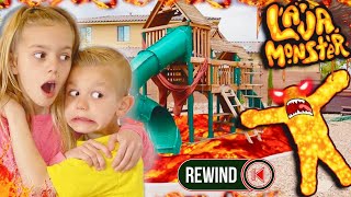 Floor Is LAVA In Lava Monster At The Playground Tannerites Games REWIND [upl. by Oidale]