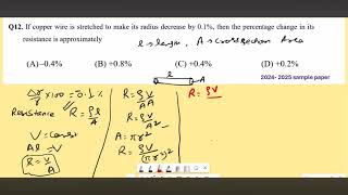 Q12If copper wire is stretched to make its radius decrease by 01then percentage change resistance [upl. by Oidacra409]