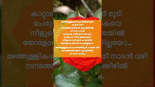 😍മഴത്തുള്ളികൾ പൊഴിഞ്ഞീടുമീ🎶 lyrical video malayalam nostalgic songs shorts [upl. by Akinyt]