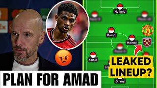 The Reason Amad Is Not Playing Shock Bruno Bid amp Man Utd Starting Line Up vs West Ham [upl. by Amann56]