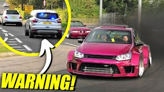 German Cars vs UNMARKED Police Arriving at a Car Show [upl. by Vidovic]