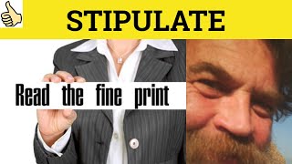 🔵 Stipulate Stipulation  Stipulate Meaning  Stipulation Examples  Formal English [upl. by Sela]