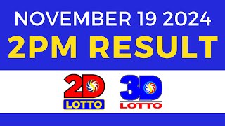 2pm Lotto Result Today November 19 2024  PCSO Swertres Ez2 [upl. by Sakram]