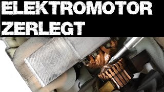 Elektromotor zerlegt  Bürsten Wicklungen Eisenkern [upl. by Eiwoh]