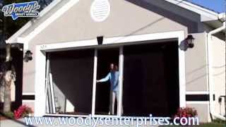 Breezy Living Retractable Garage Screen Door System Video Demonstration by Woodys Enterprises [upl. by Ricker]